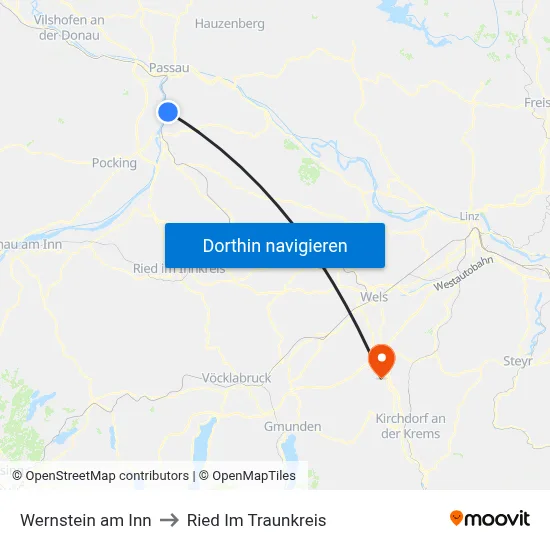 Wernstein am Inn to Ried Im Traunkreis map