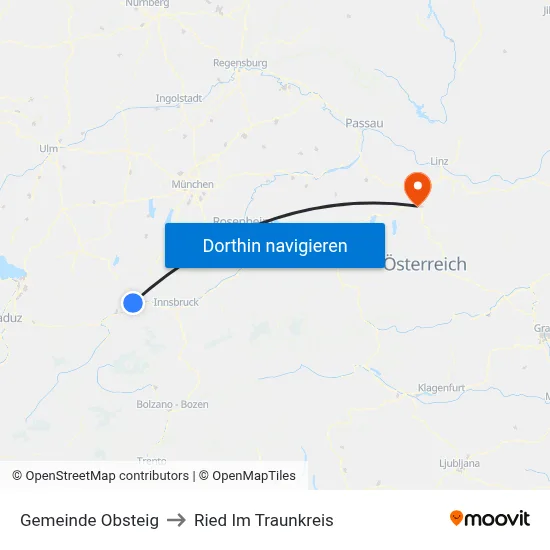 Gemeinde Obsteig to Ried Im Traunkreis map