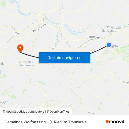 Gemeinde Wolfpassing to Ried Im Traunkreis map