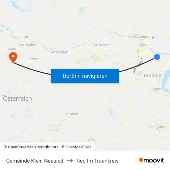 Gemeinde Klein-Neusiedl to Ried Im Traunkreis map