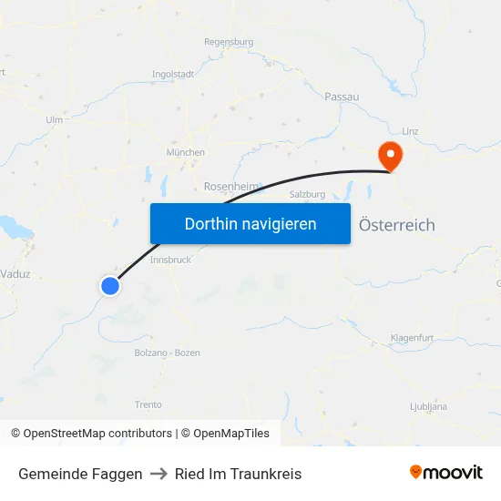 Gemeinde Faggen to Ried Im Traunkreis map