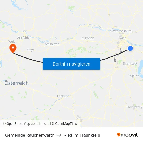 Gemeinde Rauchenwarth to Ried Im Traunkreis map