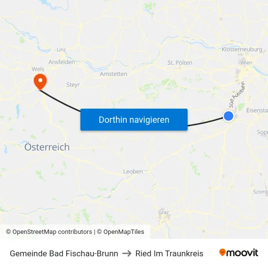 Gemeinde Bad Fischau-Brunn to Ried Im Traunkreis map