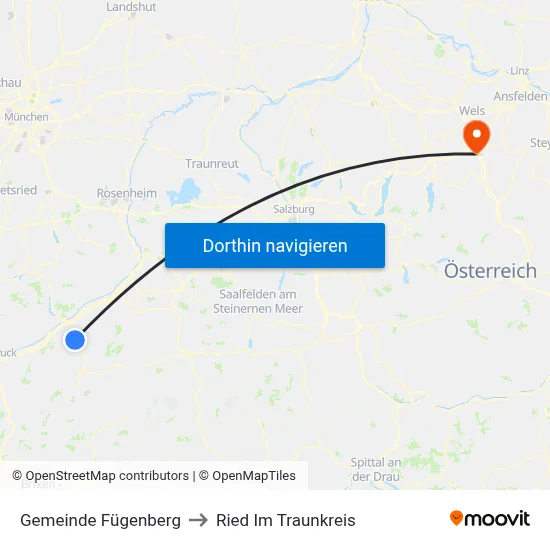 Gemeinde Fügenberg to Ried Im Traunkreis map