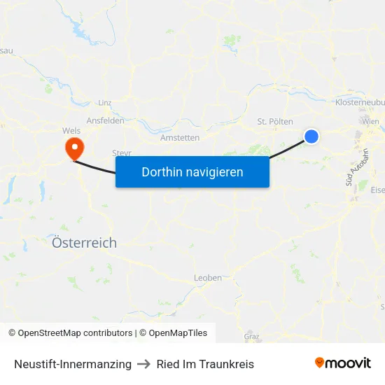 Neustift-Innermanzing to Ried Im Traunkreis map