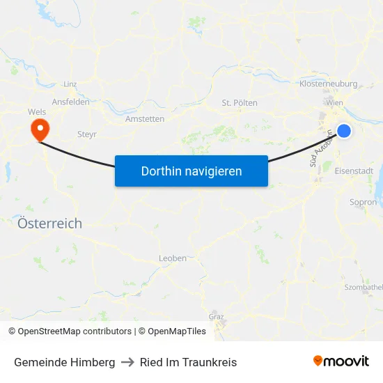 Gemeinde Himberg to Ried Im Traunkreis map