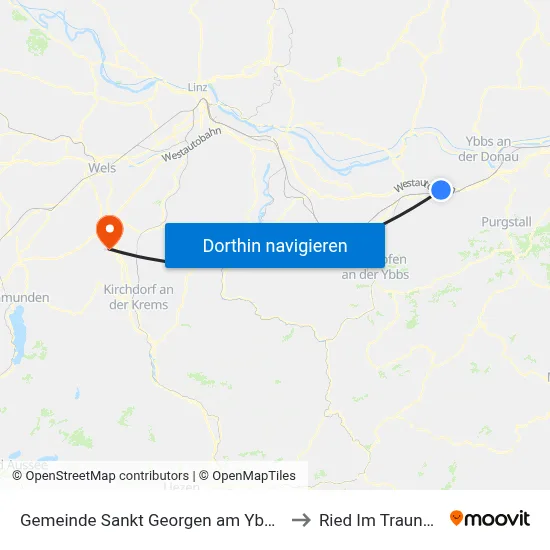 Gemeinde Sankt Georgen am Ybbsfelde to Ried Im Traunkreis map