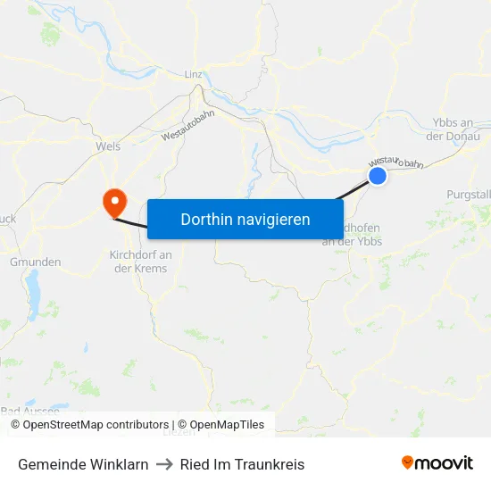 Gemeinde Winklarn to Ried Im Traunkreis map