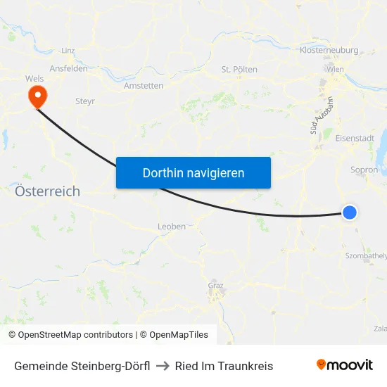 Gemeinde Steinberg-Dörfl to Ried Im Traunkreis map