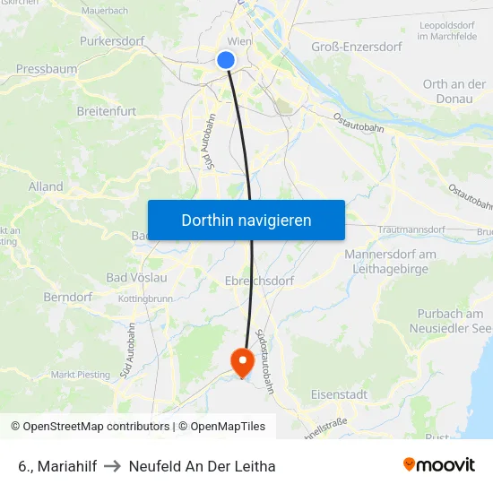 6., Mariahilf to Neufeld An Der Leitha map