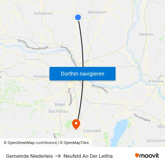 Gemeinde Niederleis to Neufeld An Der Leitha map
