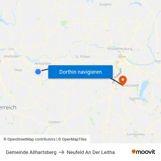 Gemeinde Allhartsberg to Neufeld An Der Leitha map