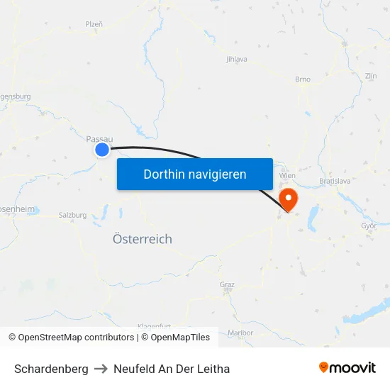 Schardenberg to Neufeld An Der Leitha map