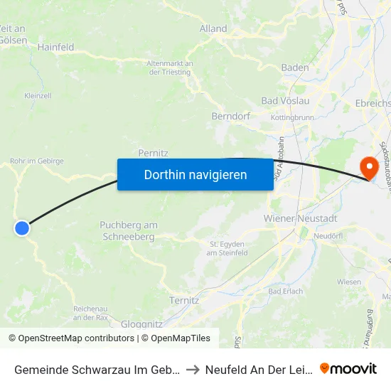 Gemeinde Schwarzau Im Gebirge to Neufeld An Der Leitha map