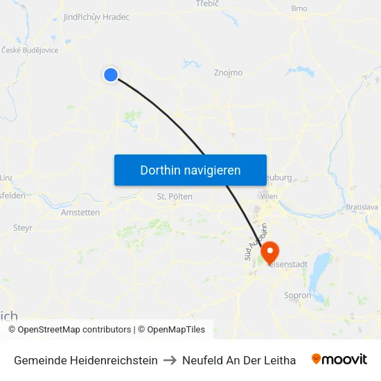 Gemeinde Heidenreichstein to Neufeld An Der Leitha map