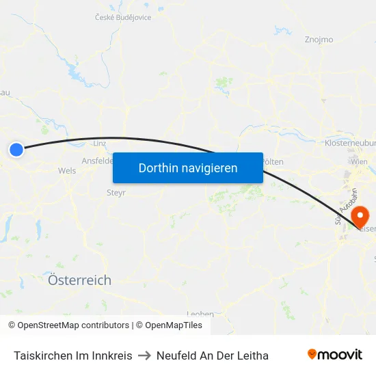 Taiskirchen Im Innkreis to Neufeld An Der Leitha map