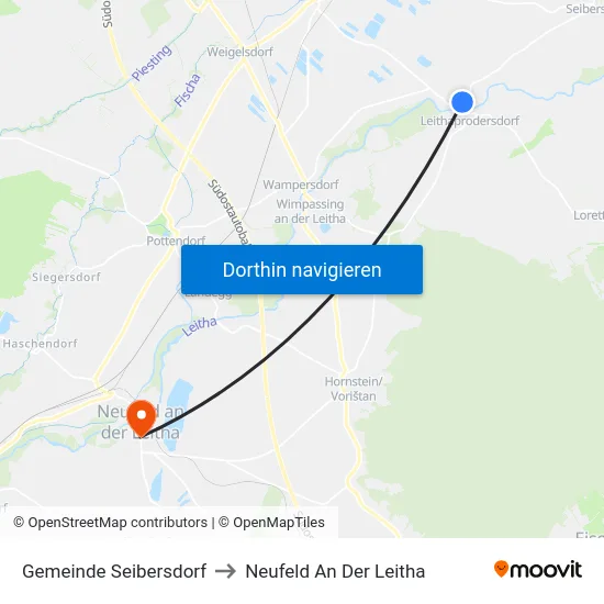 Gemeinde Seibersdorf to Neufeld An Der Leitha map