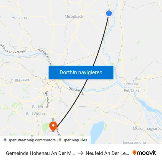 Gemeinde Hohenau An Der March to Neufeld An Der Leitha map