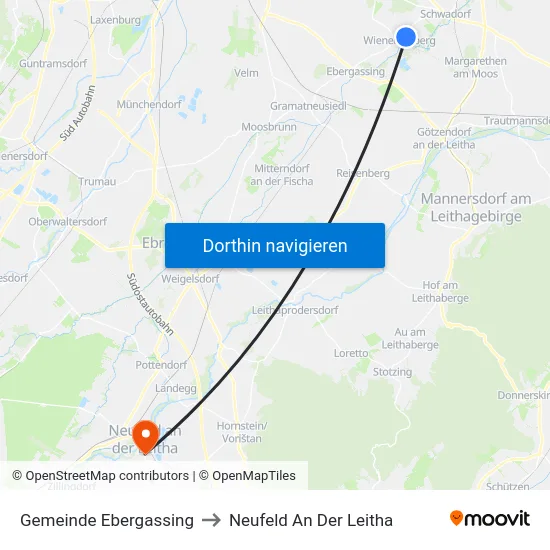 Gemeinde Ebergassing to Neufeld An Der Leitha map