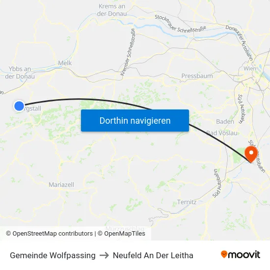 Gemeinde Wolfpassing to Neufeld An Der Leitha map