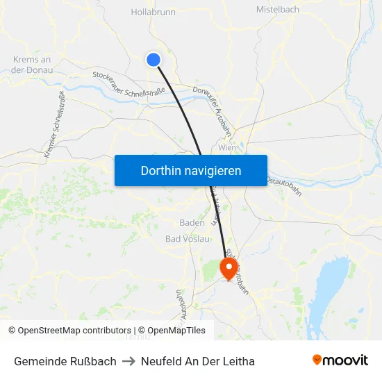 Gemeinde Rußbach to Neufeld An Der Leitha map