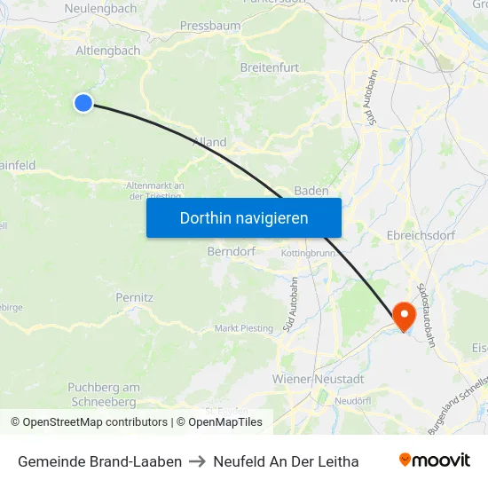 Gemeinde Brand-Laaben to Neufeld An Der Leitha map