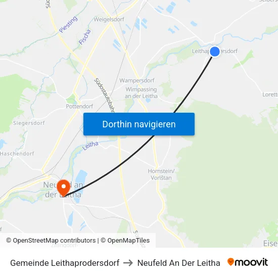 Gemeinde Leithaprodersdorf to Neufeld An Der Leitha map