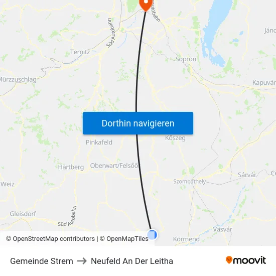 Gemeinde Strem to Neufeld An Der Leitha map