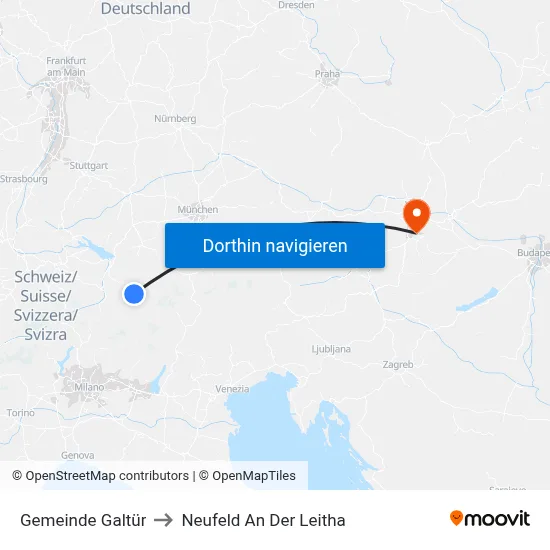 Gemeinde Galtür to Neufeld An Der Leitha map