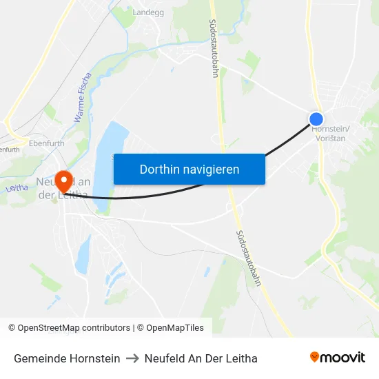 Gemeinde Hornstein to Neufeld An Der Leitha map