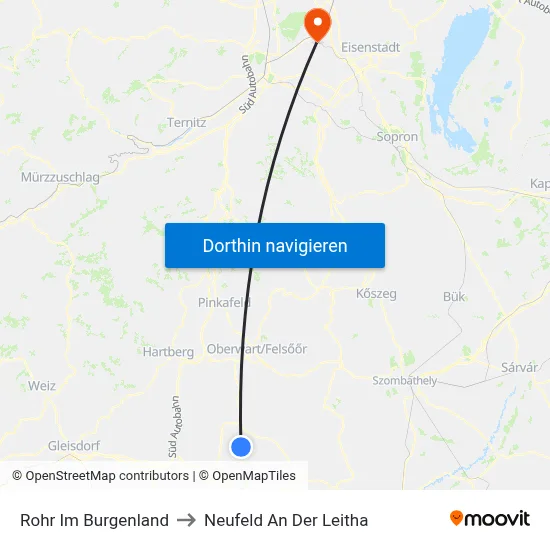 Rohr Im Burgenland to Neufeld An Der Leitha map
