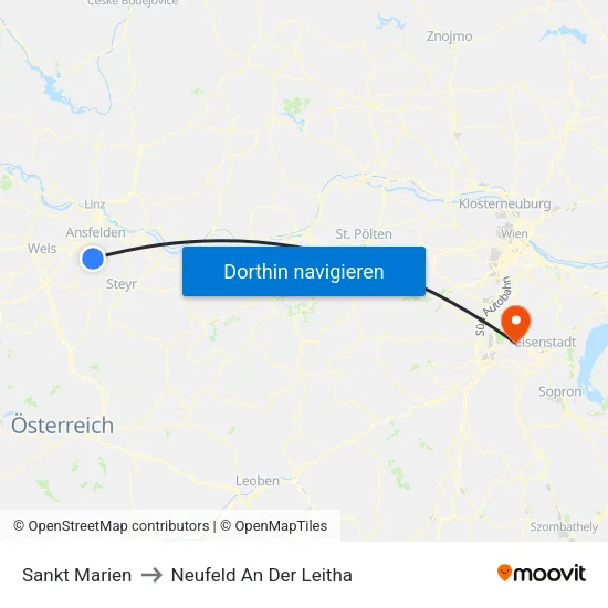 Sankt Marien to Neufeld An Der Leitha map