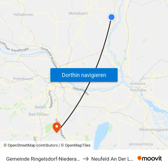 Gemeinde Ringelsdorf-Niederabsdorf to Neufeld An Der Leitha map