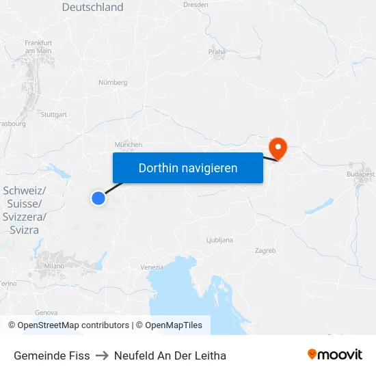 Gemeinde Fiss to Neufeld An Der Leitha map