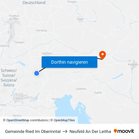 Gemeinde Ried Im Oberinntal to Neufeld An Der Leitha map