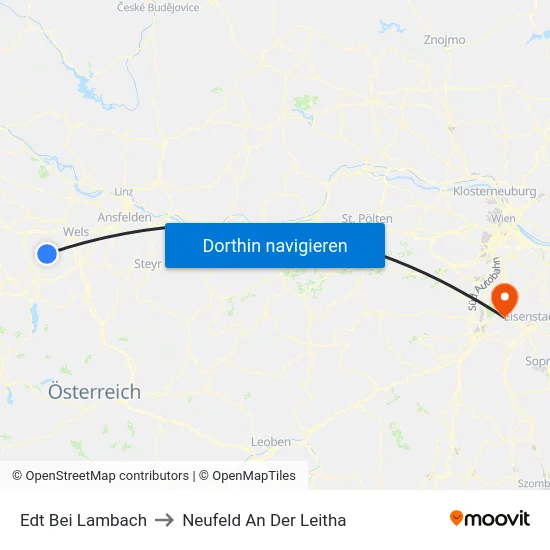 Edt Bei Lambach to Neufeld An Der Leitha map