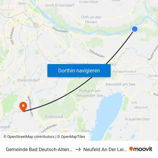 Gemeinde Bad Deutsch-Altenburg to Neufeld An Der Leitha map