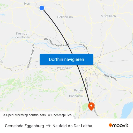 Gemeinde Eggenburg to Neufeld An Der Leitha map