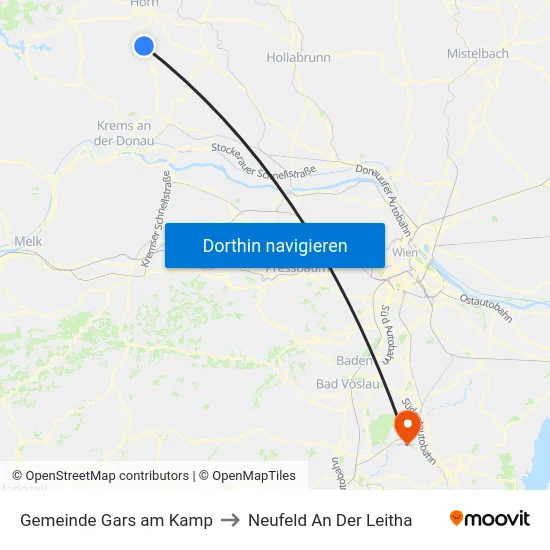 Gemeinde Gars am Kamp to Neufeld An Der Leitha map