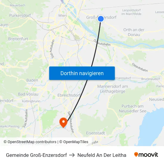 Gemeinde Groß-Enzersdorf to Neufeld An Der Leitha map