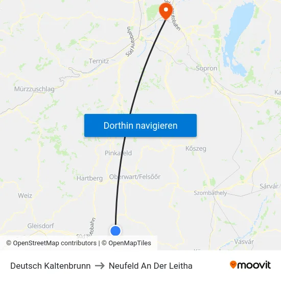 Deutsch Kaltenbrunn to Neufeld An Der Leitha map