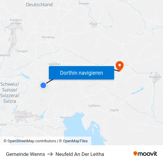 Gemeinde Wenns to Neufeld An Der Leitha map