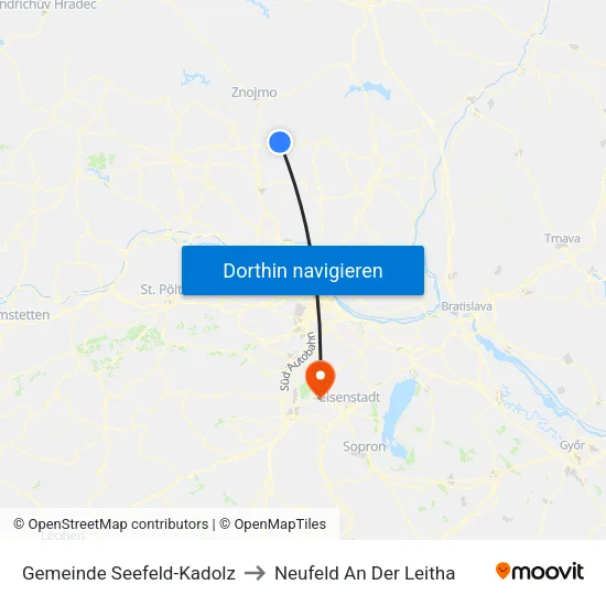 Gemeinde Seefeld-Kadolz to Neufeld An Der Leitha map
