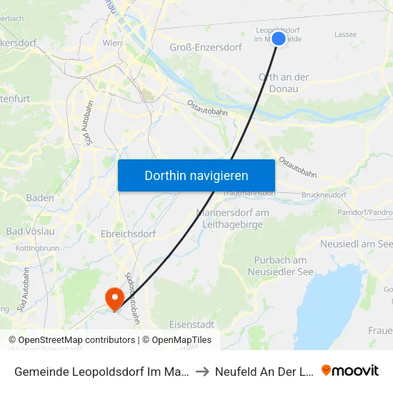 Gemeinde Leopoldsdorf Im Marchfeld to Neufeld An Der Leitha map