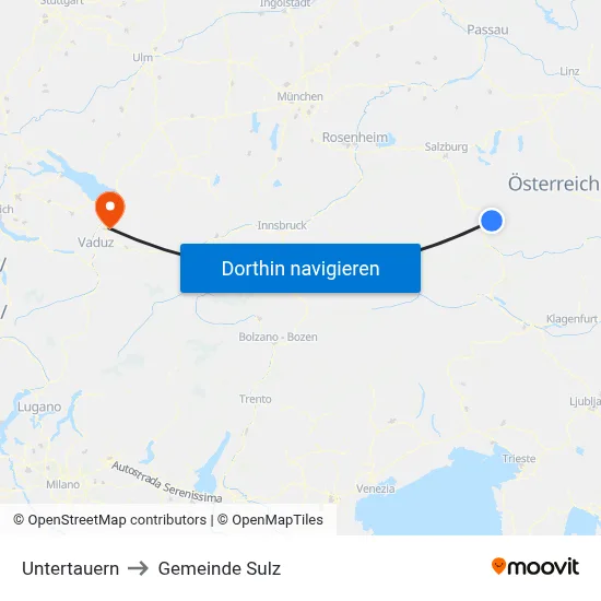 Untertauern to Gemeinde Sulz map