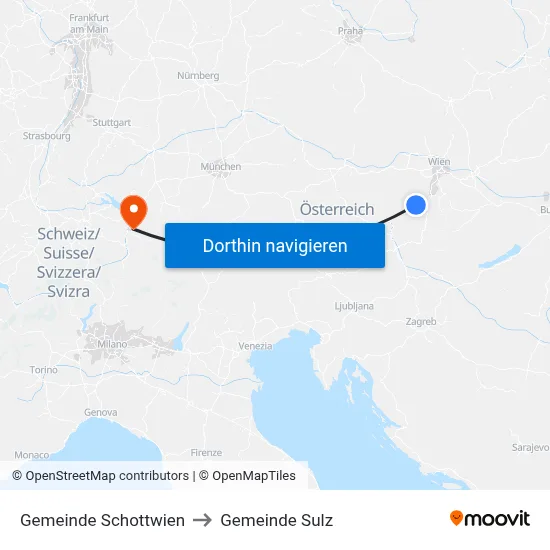 Gemeinde Schottwien to Gemeinde Sulz map