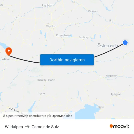 Wildalpen to Gemeinde Sulz map