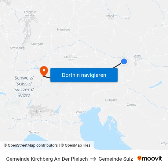 Gemeinde Kirchberg An Der Pielach to Gemeinde Sulz map