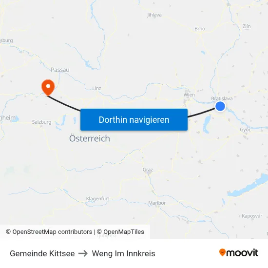 Gemeinde Kittsee to Weng Im Innkreis map