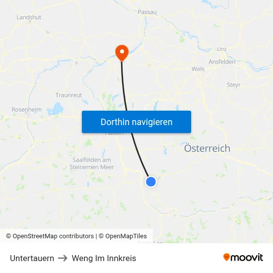 Untertauern to Weng Im Innkreis map